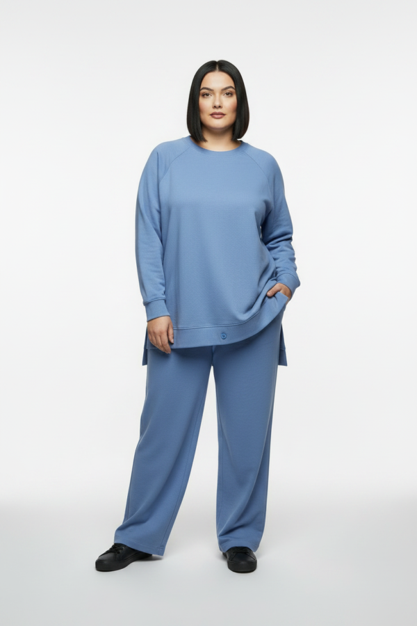 Костюм блакитний oversize (свiтшот + штани)