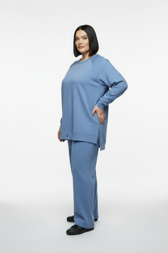 Костюм блакитний oversize (свiтшот + штани)